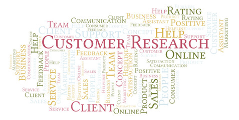 Fototapeta premium Customer Research word cloud.