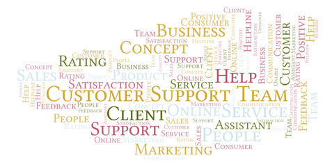 Fototapeta premium Customer Support Team word cloud.