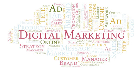 Fototapeta premium Word cloud with text Digital Marketing.