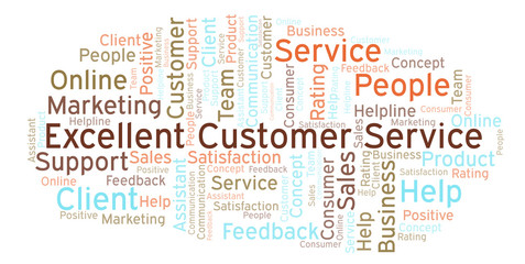 Fototapeta premium Excellent Customer Service word cloud.