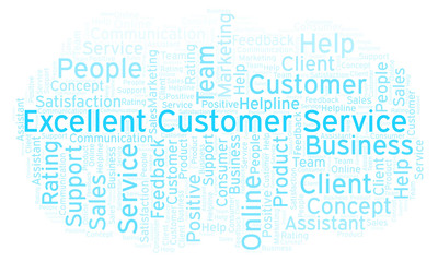 Obraz premium Excellent Customer Service word cloud.