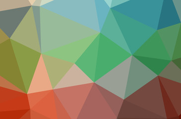 Illustration of green abstract polygonal elegant multicolor background.