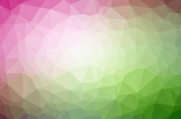 Illustration of green abstract low poly beautiful multicolor background.