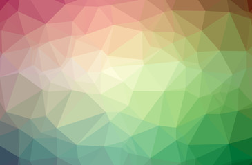 Illustration of green abstract low poly beautiful multicolor background.