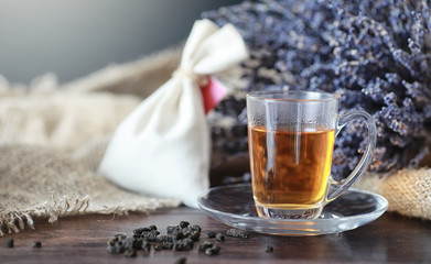 Brewed tea on a serving table