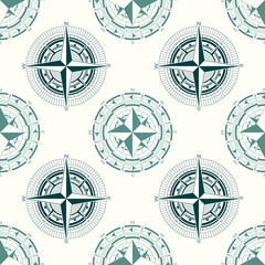 Seamless pattern with compass rose  for your design