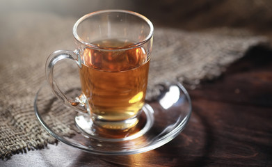 Brewed tea on a serving table