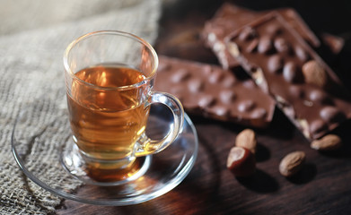 Brewed tea on a serving table