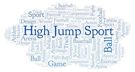 High Jump Sport word cloud.