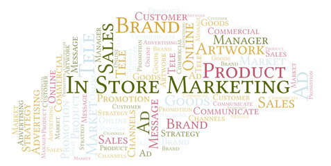 Fototapeta premium Word cloud with text In Store Marketing.