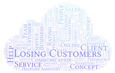 Losing Customers word cloud.
