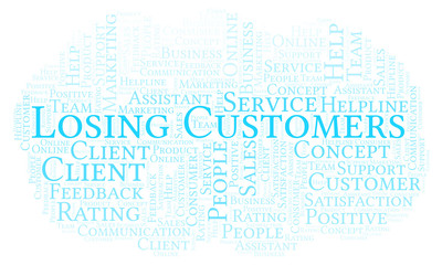 Losing Customers word cloud.