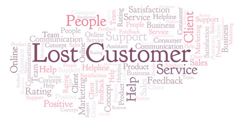Obraz premium Lost Customer word cloud.