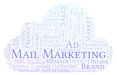 Obraz premium Word cloud with text Mail Marketing.