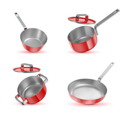 red pans set