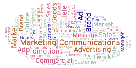 Fototapeta premium Word cloud with text Marketing Communications.