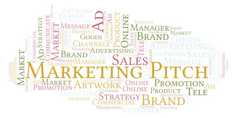 Word cloud with text Marketing Pitch.