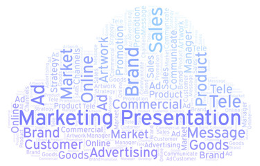 Word cloud with text Marketing Presentation.