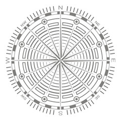 vector icon with compass rose for your design