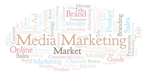 Obraz premium Word cloud with text Media Marketing.