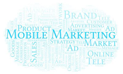 Obraz premium Word cloud with text Mobile Marketing.