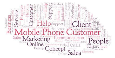 Fototapeta premium Mobile Phone Customer word cloud.