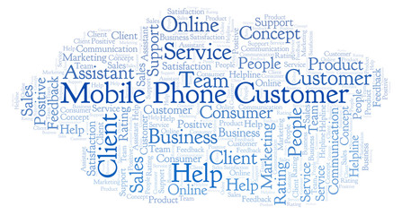 Mobile Phone Customer word cloud.