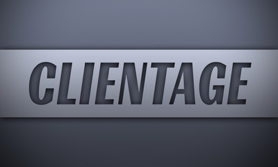 clientage - word on silver background