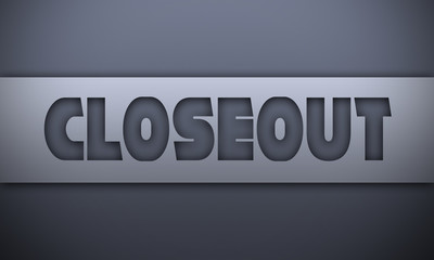 closeout - word on silver background