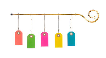 Staff of Sinterklaas with price tags