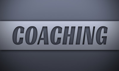 coaching - word on silver background
