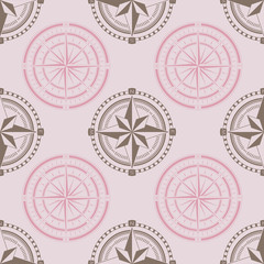 Seamless pattern with compass rose  for your design