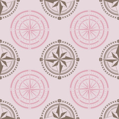 Seamless pattern with compass rose  for your design