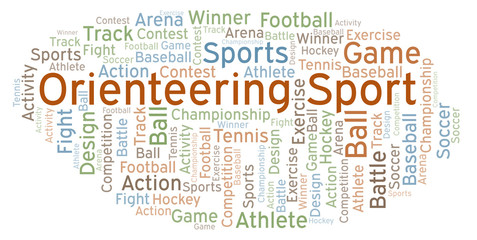 Fototapeta premium Orienteering Sport word cloud.