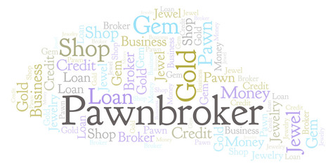Obraz premium Pawnbroker word cloud.