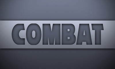 combat - word on silver background