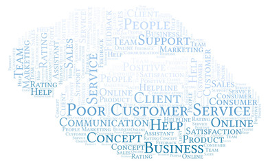 Obraz premium Poor Customer Service word cloud.