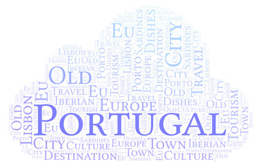 Word cloud with text Portugal.