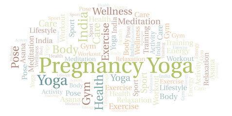 Pregnancy Yoga word cloud.