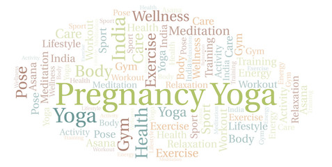 Fototapeta premium Pregnancy Yoga word cloud.