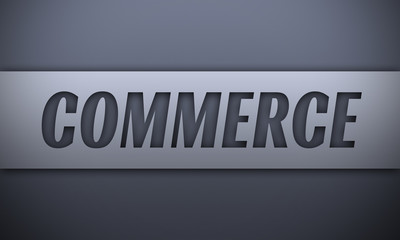commerce - word on silver background