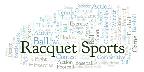 Racquet Sports word cloud.