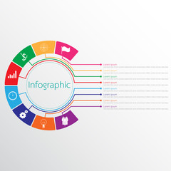 Vector infographic templates used for detailed reports. All 8 topics.