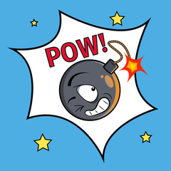 Cartoon Bomb icon.Vector illustration for web design.
