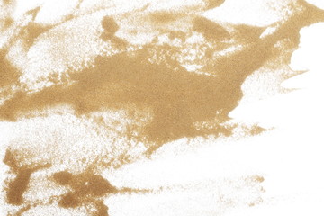 Desert sand pile isolated on white background and texture, with clipping path, top view