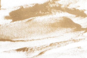 Desert sand pile isolated on white background and texture, with clipping path, top view