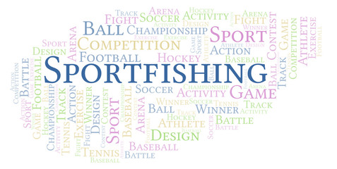Fototapeta premium Sportfishing word cloud.