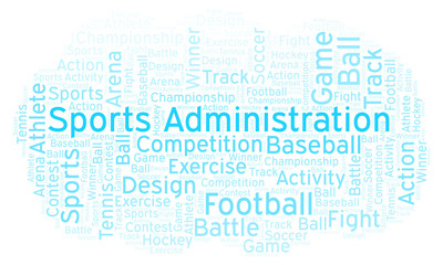 Obraz premium Sports Administration word cloud.