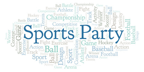 Sports Party word cloud.