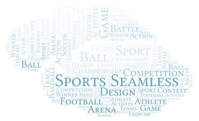 Sports Seamless word cloud.